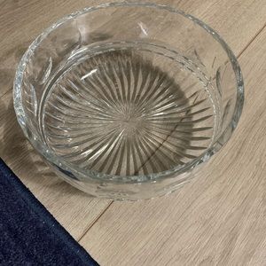 8” D Crystal Bowl in Very Good Condition.  Acid-Etched - Looks Like “Brisley”.